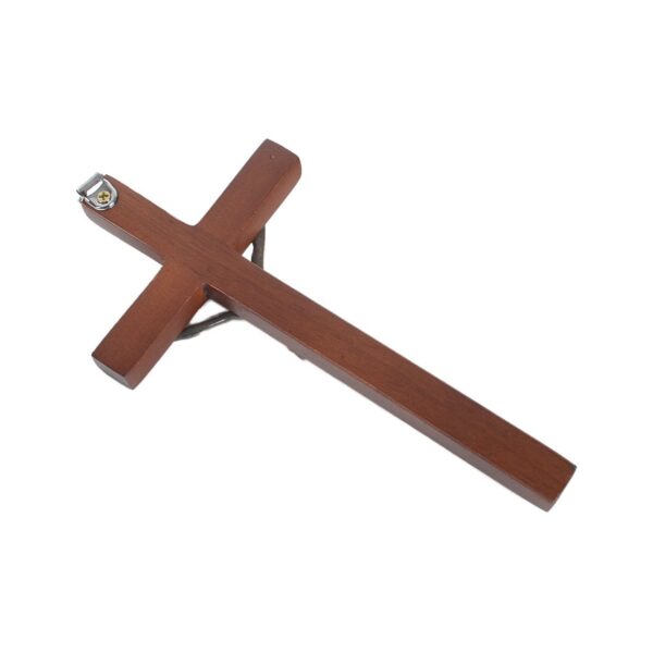 Vintage Wooden Metal Wall Cross - Image 3