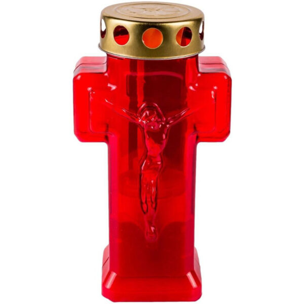 Red Cylinder Holy Candle Metal - Image 2